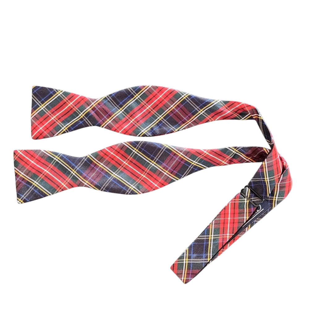 Lands’ End Boy's Silk Red Plaid Bow Tie Size 13